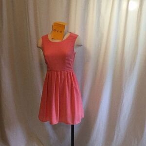 Salmon skater style dress in small by FOREVER 21